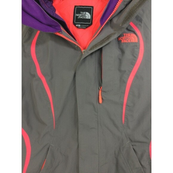 North Face Women Soft Shell Double Zipper 3 in 1 Ski Jacket Gray Pink Purple Sm - Picture 2 of 10